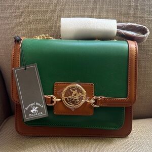 Beverly Hills Polo Club Green and Brown Crossbody Bag